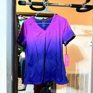Vibrant Purple Ombre Women's Scrub Top